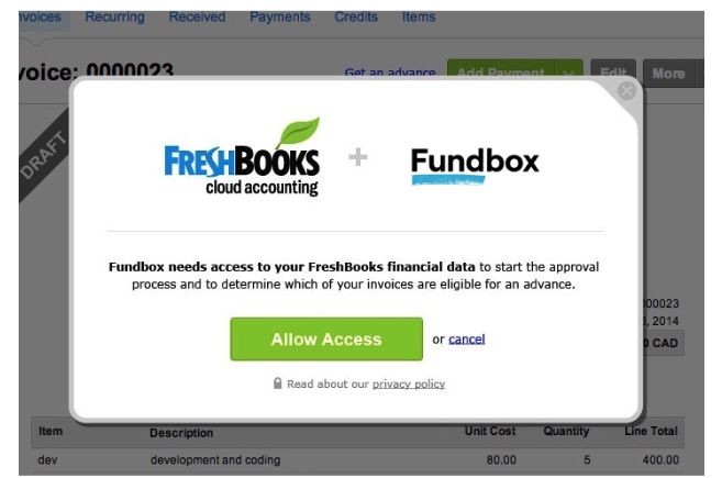 How do I apply with FreshBooks?